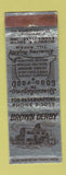 Matchbook Cover - Brown Derby Restaurant Evansville IN WEAR