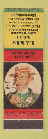 Matchbook Cover - DJ Butler Chicago MATch Syracuse IN