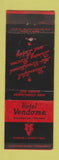 Matchbook Cover - Hotel Vendome Evansville IN WEAR