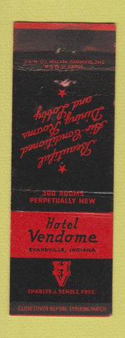 Matchbook Cover - Hotel Vendome Evansville IN WEAR