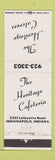 Matchbook Cover - Heritage Caterers Indianapolis IN WEAR