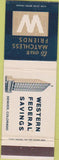 Matchbook Cover - Western Federal Savings Denver CO