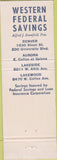 Matchbook Cover - Western Federal Savings Denver CO