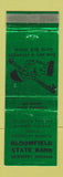 Matchbook Cover - Bloomfield State Bank Newberry IN
