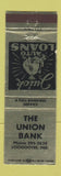 Matchbook Cover - Union Bank Loogootee IN WEAR