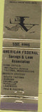 Matchbook Cover - American Federal Savings Loan Auburn South Tacoma WA