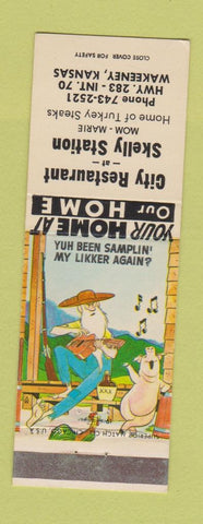 Matchbook Cover - City Restaurant Skelly oil gas Wakeeney KS hillbilly