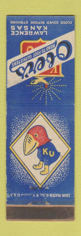 Matchbook Cover - Ober's Clothes Lawrence KS jayhawk WEAR