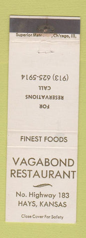 Matchbook Cover - Vagabond Restaurant Hays KS WEAR