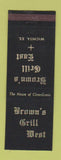 Matchbook Cover - Brown's Grill Wichita KS