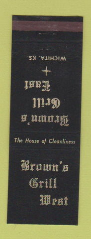 Matchbook Cover - Brown's Grill Wichita KS