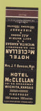 Matchbook Cover - Hotel McClellan Wichita KS
