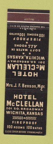 Matchbook Cover - Hotel McClellan Wichita KS