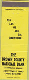 Matchbook Cover - Brown National Bank Fayetteville OH