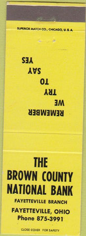 Matchbook Cover - Brown National Bank Fayetteville OH