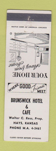 Matchbook Cover - Brunswick Hotel Cafe Hays KS