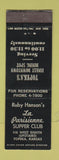 Matchbook Cover - Ruby Hanson's LA Parisienne Supper Club Topeka KS