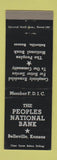 Matchbook Cover - Peoples National Bank Belleville KS WEAR