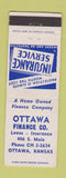 Matchbook Cover - Ottawa Finance KS insurance