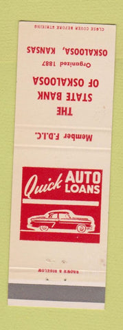 Matchbook Cover - State Bank of Oskaloosa KS