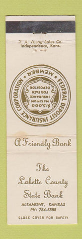 Matchbook Cover - Labette County State Bank Altamont KS WEAR