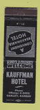 Matchbook Cover - Kauffman Hotel Oakley KS WORN