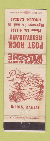 Matchbook Cover - Post Rock Restaurant Lincoln KS WEAR