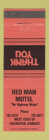 Matchbook Cover - Red Man Motel Hiawatha KS
