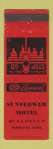 Matchbook Cover - Sunflower Motel Hiawatha KA WEAR