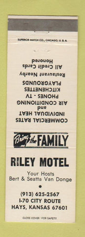 Matchbook Cover - Riley Motel Hays KS