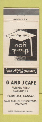 Matchbook Cover - G&J Cafe Formosa KS