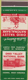 Matchbook Cover - Ohio Valley Bank Vienna WV