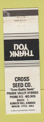 Matchbook Cover - Cross Seed Company Bunker Hill MS WEAR