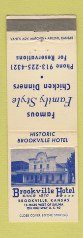 Matchbook Cover - Brookville Hotel KS