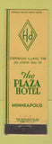 Matchbook Cover - Plaza Hotel Minneapolis MN