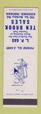 Matchbook Cover - LP Gas Ten Brook Sales Kokomo IN