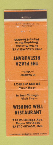 Matchbook Cover - Whising Well Restaurant East Chicago IL Munster Plaza
