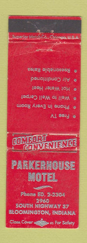 Matchbook Cover - Parkerhouse Motel Bloomington IN WEAR