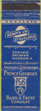 Matchbook Cover - Prince Georges Bank Trust Hyattsville Mt Rainier MD