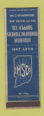 Matchbook Cover - Indiana Manufacturers Supply Indianapolis IN WORN