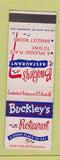 Matchbook Cover - Buckley's Restaurant Cumberland IN