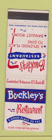 Matchbook Cover - Buckley's Restaurant Cumberland IN