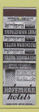 Matchbook Cover - Hoffman Hotels South Bend IN Rock Island IL WEAR