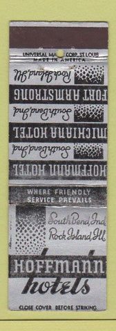 Matchbook Cover - Hoffman Hotels South Bend IN Rock Island IL WEAR