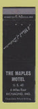 Matchbook Cover - Maples Motel Richmond IN