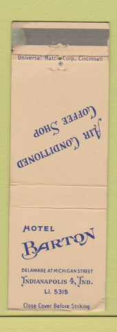 Matchbook Cover - Hotel Barton Indianapolis IN WEAR