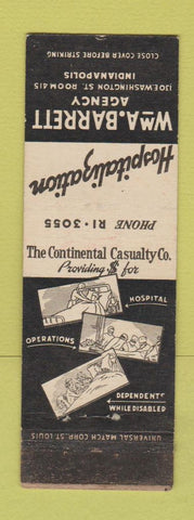 Matchbook Cover - Wm Barrett Insurance Indianapolis IN WEAR