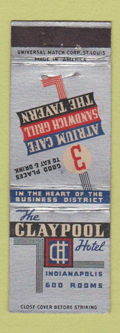 Matchbook Cover - Claypool Hotel Indianapolis IN WEAR
