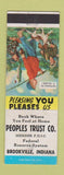 Matchbook Cover - Peoples Trust Company Brookville IN