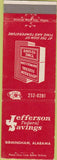 Matchbook Cover - Jefferson Federal Savings Birmingham AL